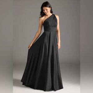 Azazie Black One-Shoulder Gown